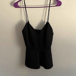 Forever 21 Black Peplum Top Women's Medium